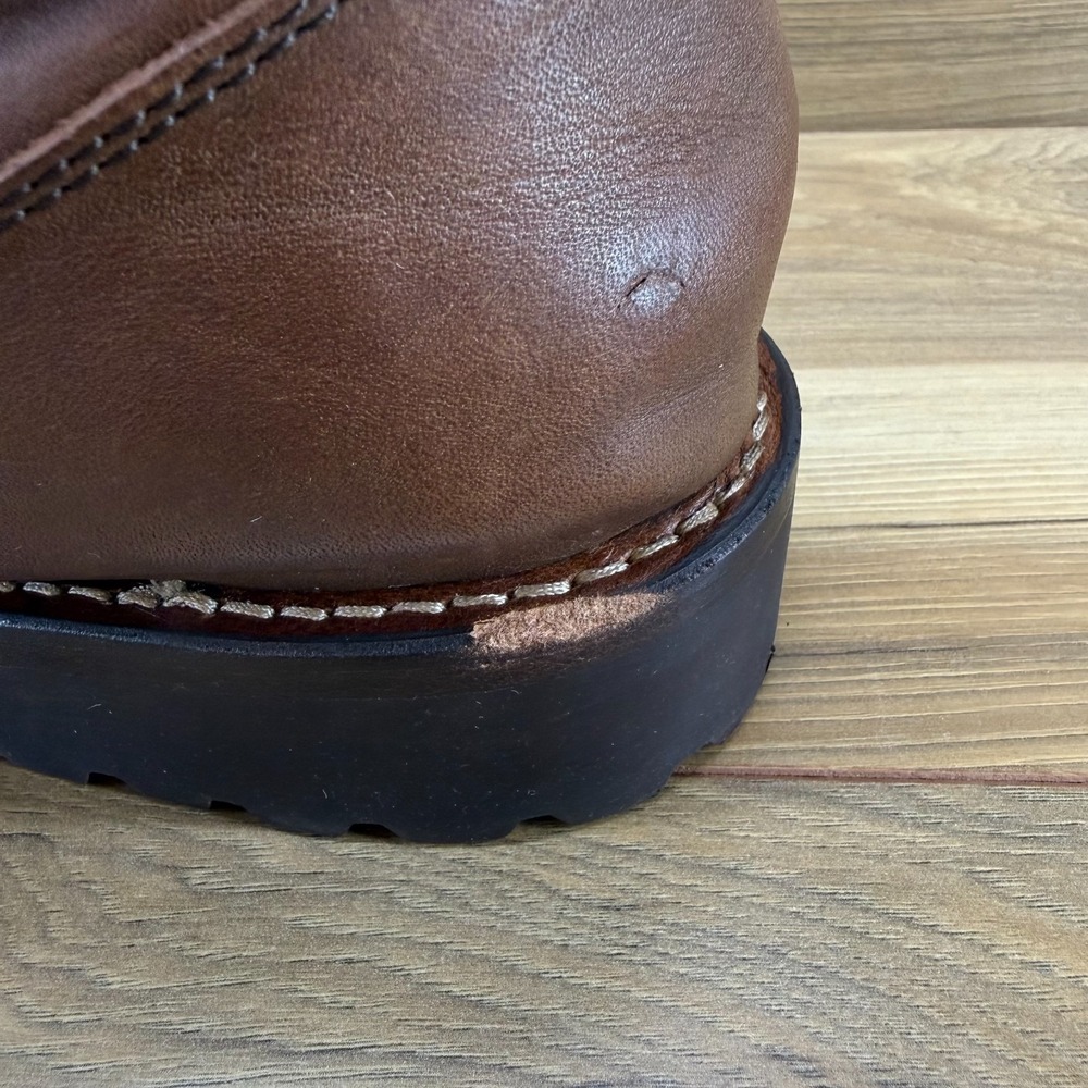 Thursday Boots Captain StormKing Lug Mens 12.5 Whiskey Leather Cap Toe Lace Up - Picture 9 of 12